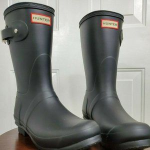 Hunter Original Short Matte Black Rain Boots 8